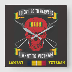 VIETNAM WAR VET CLOCK VIERKANTE KLOK