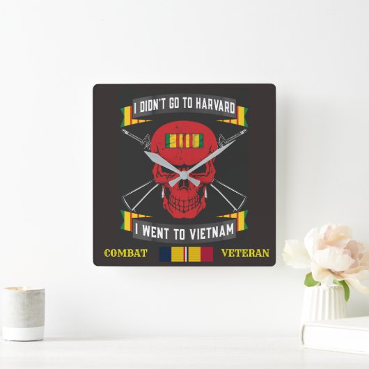 VIETNAM WAR VET CLOCK VIERKANTE KLOK (Huis)