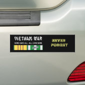 VIETNAM WAR VET NOOIT VERGETEN BUMPERSTICKER (Op auto)