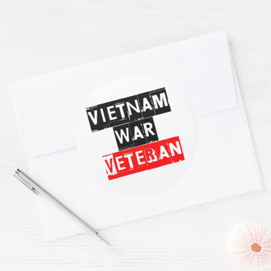vietnam war veteraan ronde sticker (Envelop)