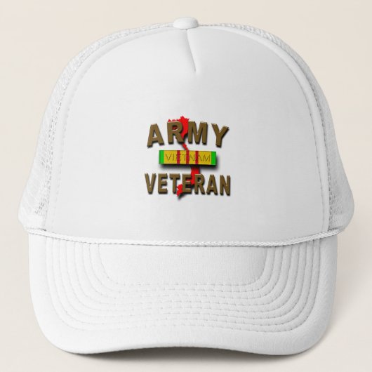 Vietnam War Veteran Service Ribbon, ARMY Trucker Pet (Voorkant)