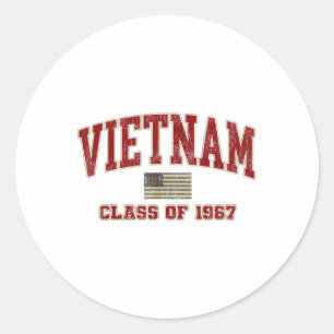 Vietnam War Veteran Shirt Military CL uit 1967 Ronde Sticker
