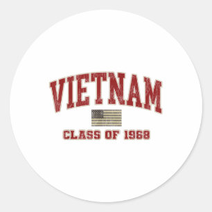Vietnam War Veteran Shirt Military CL uit 1968 Ronde Sticker