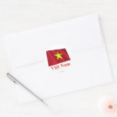 Vietnam Wuivende Vlag met Naam in het Vietnamees Ronde Sticker (Envelop)
