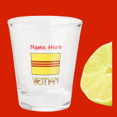 Vietnam Zuid-Vietnamese vlag rood gepersonaliseerd Shot Glas