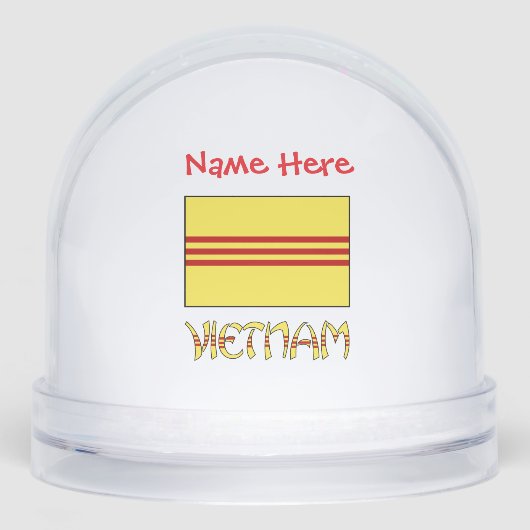 Vietnam Zuid-Vietnamese vlag rood gepersonaliseerd Sneeuwbol (Voorkant)