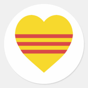 Vietnam (Zuid) Vlag Hart Ronde Sticker
