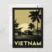 vietnam zuidoost - azië art deco retro - reizen briefkaart (Voorkant / Achterkant)
