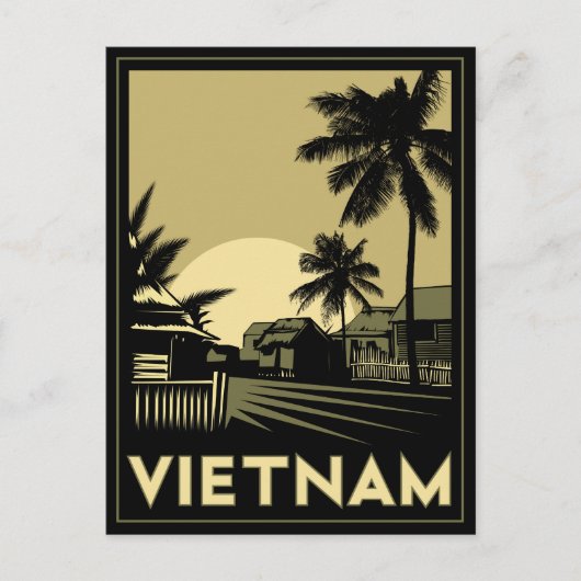 vietnam zuidoost - azië art deco retro - reizen briefkaart (Voorkant)