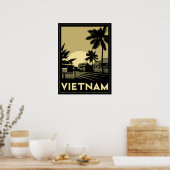 vietnam zuidoost - azië art deco retro - reizen poster (Keuken)