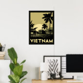 vietnam zuidoost - azië art deco retro - reizen poster (Thuiskantoor)