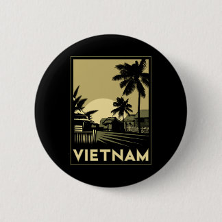 vietnam zuidoost - azië art deco retro - reizen ronde button 5,7 cm