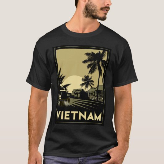 vietnam zuidoost - azië art deco retro - reizen t-shirt (Voorkant)