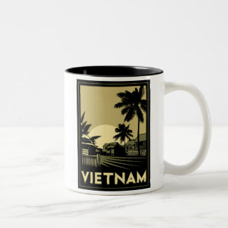 vietnam zuidoost - azië art deco retro - reizen tweekleurige koffiemok