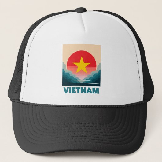 Vietnam Zuidoost-Azië Trucker Pet (Voorkant)