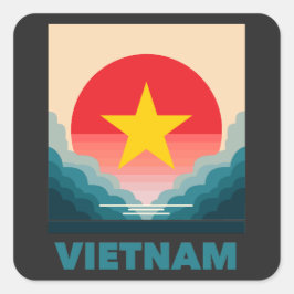Vietnam Zuidoost-Azië Vierkante Sticker