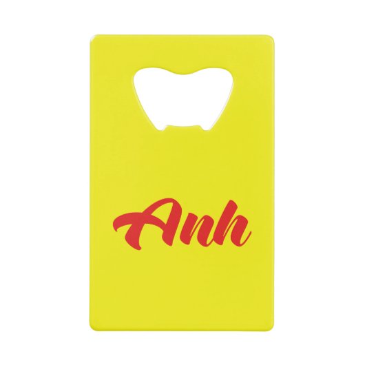 Vietnamees broer - Anh ~ Tiakng Vioottaal Creditkaart Flessenopener (Voorkant)