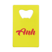 Vietnamees broer - Anh ~ Tiakng Vioottaal Creditkaart Flessenopener (Achterkant)