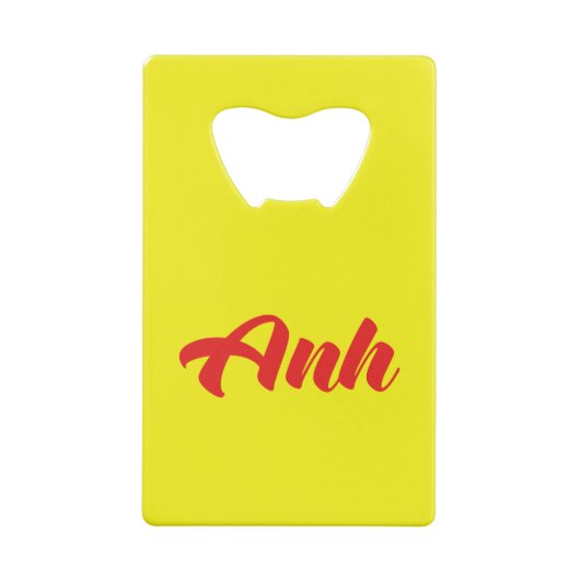 Vietnamees broer - Anh ~ Tiakng Vioottaal Creditkaart Flessenopener (Achterkant)