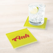 Vietnamees broer - Anh ~ Tiakng Vioottaal Glazen Onderzetter (Schuin)