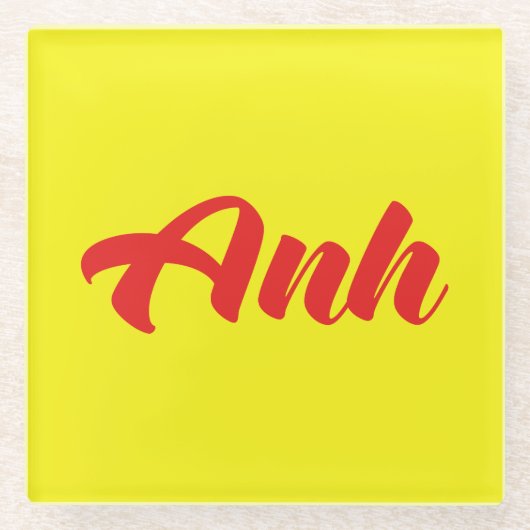 Vietnamees broer - Anh ~ Tiakng Vioottaal Glazen Onderzetter (Voorkant)