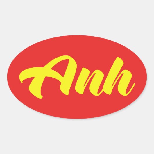 Vietnamees broer - Anh ~ Tiakng Vioottaal Ovale Sticker (Voorkant)