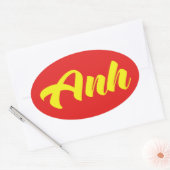 Vietnamees broer - Anh ~ Tiakng Vioottaal Ovale Sticker (Envelop)