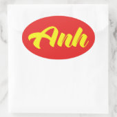 Vietnamees broer - Anh ~ Tiakng Vioottaal Ovale Sticker (Tas)