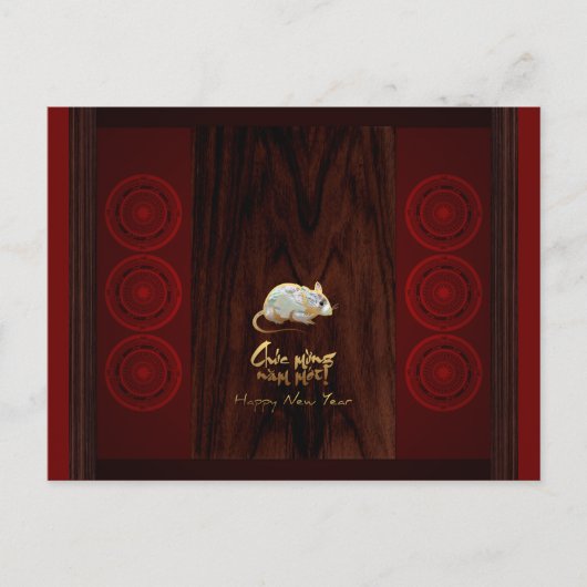 Vietnamees Bronze Drums Têt Nieuwjaar 2020 HHP3 Uitnodiging Briefkaart (Voorkant)