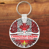Vietnamees Canada - Boomringers Vlag over bomen Sleutelhanger (Voorkant)