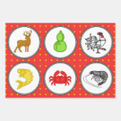 Vietnamees dice Game Board - 3 Betting matten Inpakpapier Vel (Voorkant)