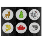 Vietnamees dice-spel - visgarnaal | Zwart Snijplank (Voorkant)