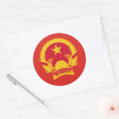 Vietnamees embleem, Vlag van Vietnam Ronde Sticker (Envelop)