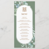 Vietnamees & Engels Eucalyptus Song Hy Bruiloft Menu (Voorkant)