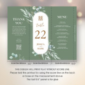 Vietnamees Engelstalig Menu, Tafelnummer & Bedankt