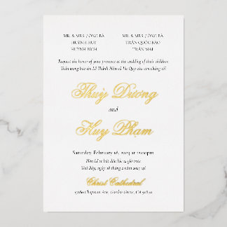 Vietnamees Folie Invitation Tweetalig Uitnodiging