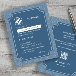 Vietnamees Grijs Blauw Liedje Hy Bruiloft Thiep Mo