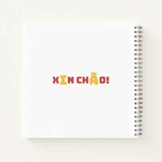 Vietnamees in Áo Dài Spiral Notitieboek – "Xin Chà (Achterkant)