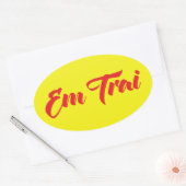 Vietnamees (jong) Broeder - Em Trai ~ Tipragng Vik Ovale Sticker (Envelop)