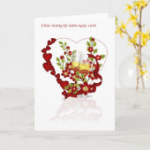 Vietnamees Jubileum met champagne Kaart (Gele Bloem)