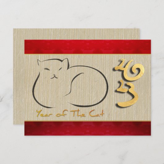 Vietnamees kat Nieuwjaar 2023 HPostc Briefkaart (Voorkant / Achterkant)