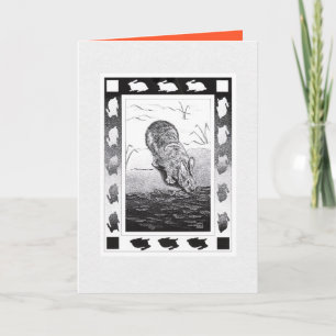 Vietnamees konijn Nieuwjaar gevouwen Wenskaart Kaart