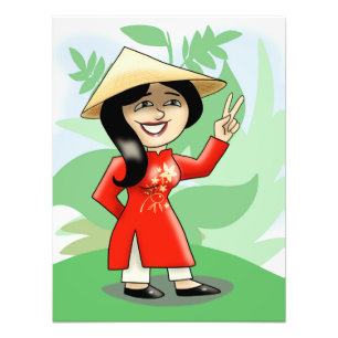 Vietnamees meisje in Ao Dai Foto Afdruk