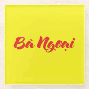 Vietnamees (moeder) grootmoeder - Bà Ngoi Glazen Onderzetter