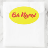 Vietnamees (moeder) grootmoeder - Bà Ngoi Ovale Sticker (Tas)