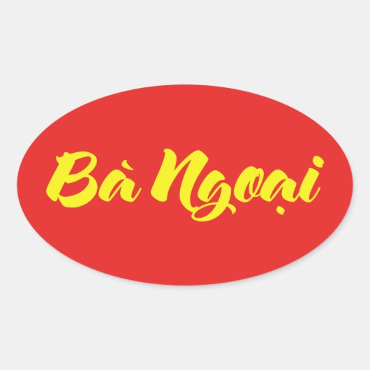 Vietnamees (moeder) grootmoeder - Bà Ngoi Ovale Sticker (Voorkant)