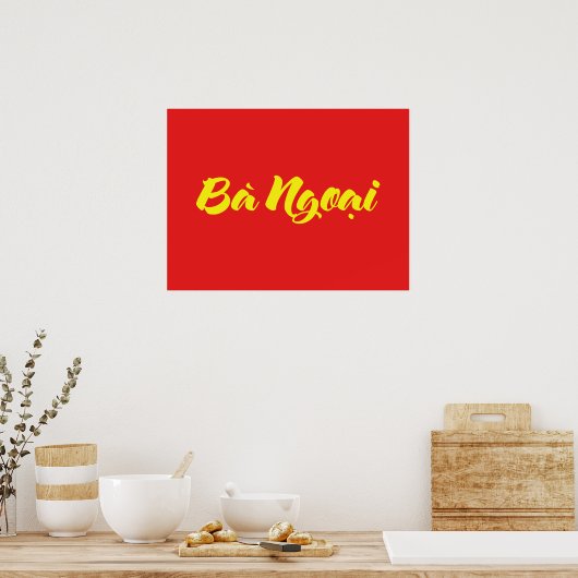 Vietnamees (moeder) grootmoeder - Bà Ngoi Poster (Keuken)