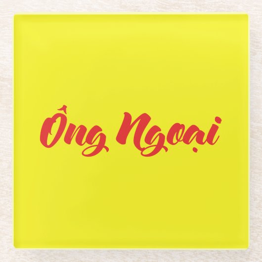 Vietnamees (moederlijk) grootvader - Ông Ngoi Glazen Onderzetter (Voorkant)