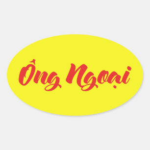 Vietnamees (moederlijk) grootvader - Ông Ngoi Ovale Sticker