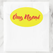 Vietnamees (moederlijk) grootvader - Ông Ngoi Ovale Sticker (Tas)